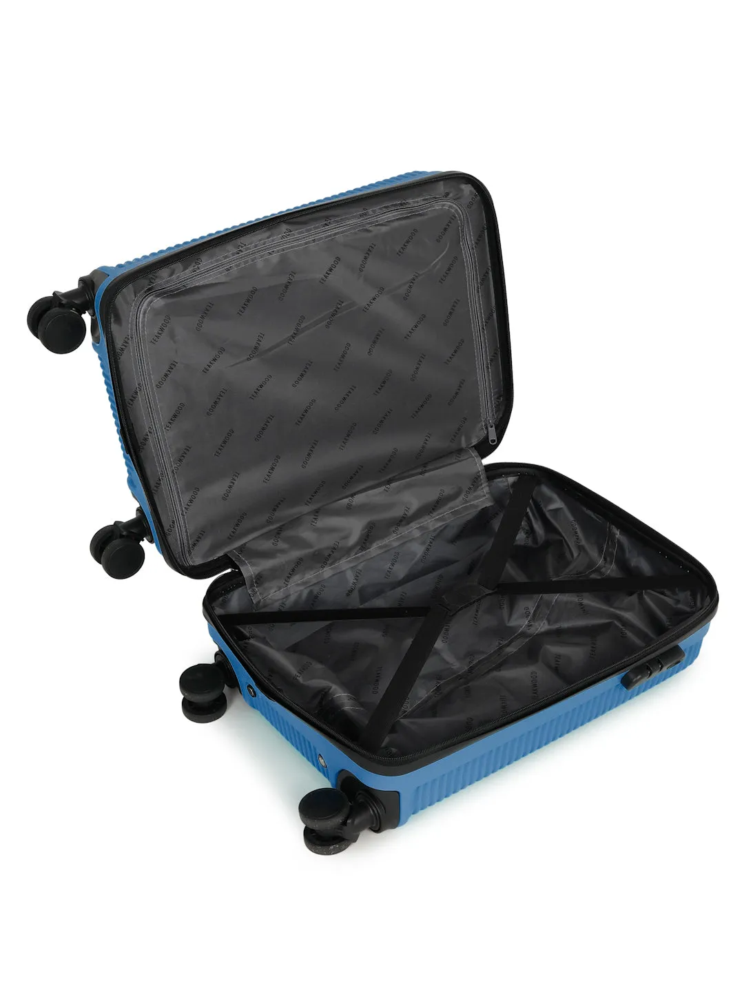 ANDAMAN ROYAL BLUE Textured Zigzag Stripline Unisex Check-in Hardside Cabin Trolley Bag