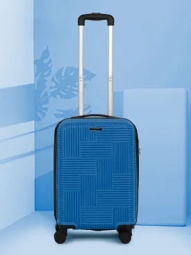 ANDAMAN ROYAL BLUE Textured Zigzag Stripline Unisex Check-in Hardside Cabin Trolley Bag