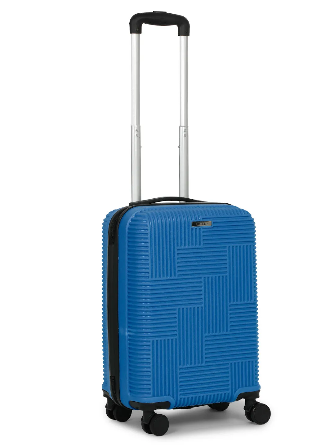 ANDAMAN ROYAL BLUE Textured Zigzag Stripline Unisex Check-in Hardside Cabin Trolley Bag
