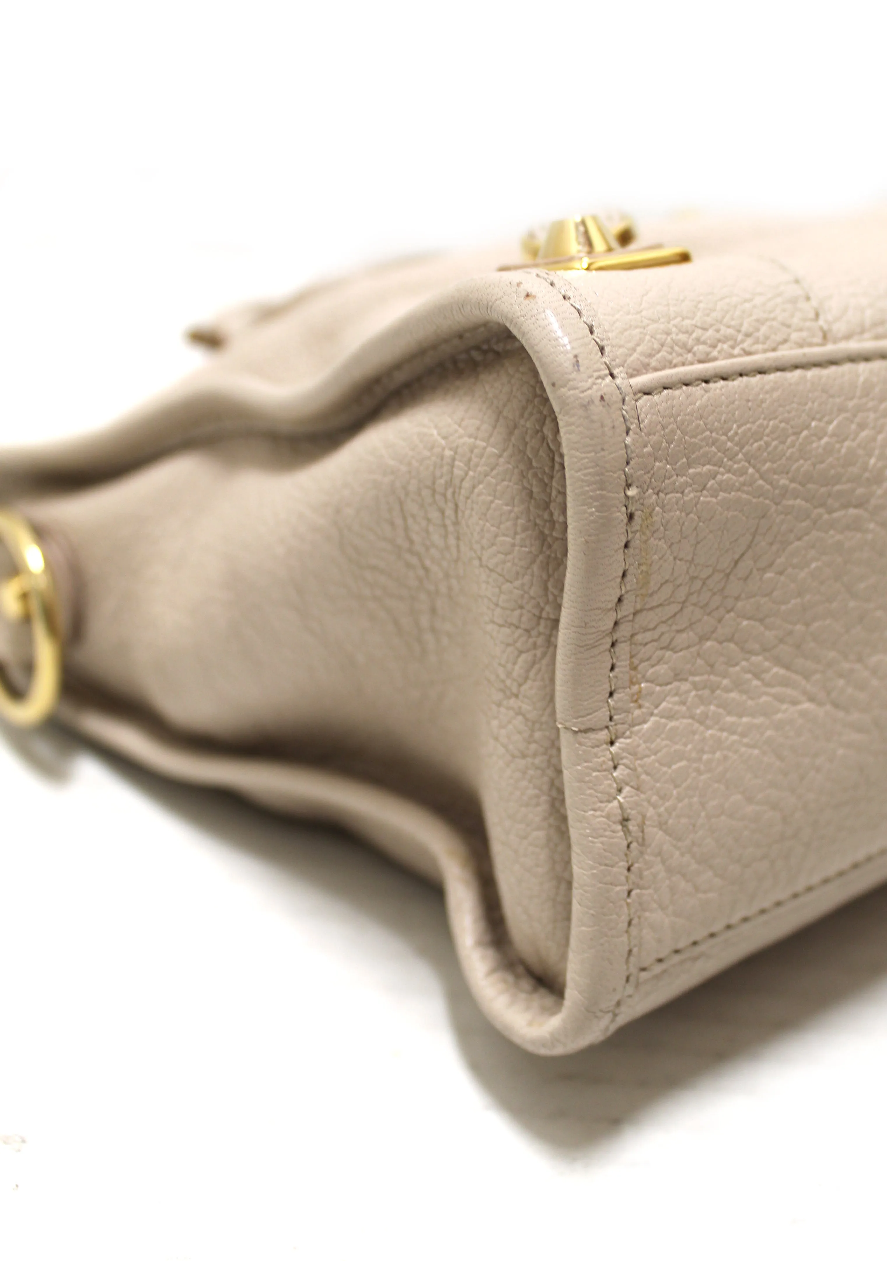 Authentic Balenciaga Ivory Classic City Small Lambskin Leather Shoulder Bag