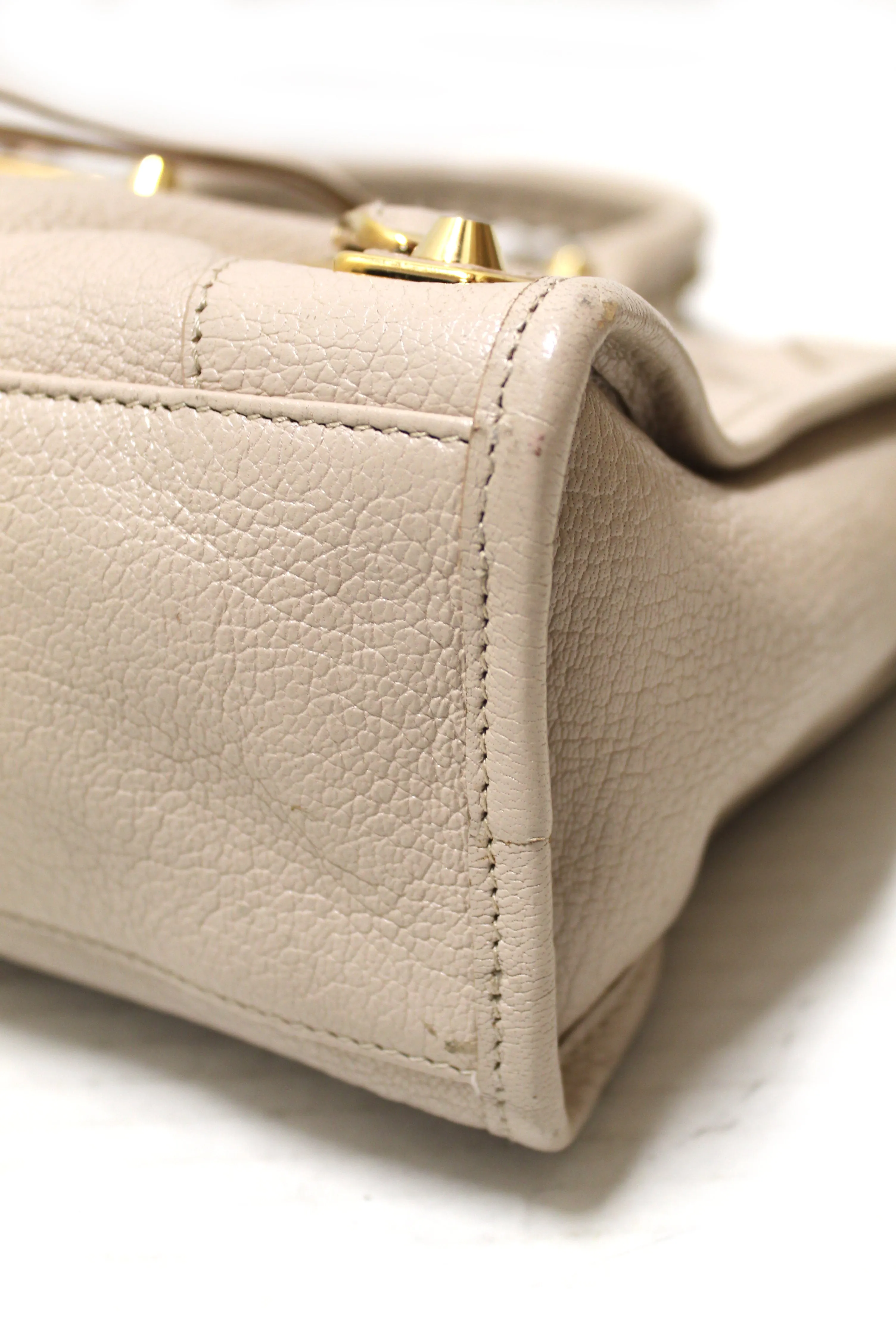 Authentic Balenciaga Ivory Classic City Small Lambskin Leather Shoulder Bag