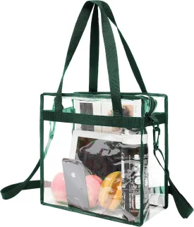 BAGAIL Clear Bags Stadium Approved Clear Tote Bag with Zipper Closure Crossbody Messenger Shoulder Bag with Adjustable Strap