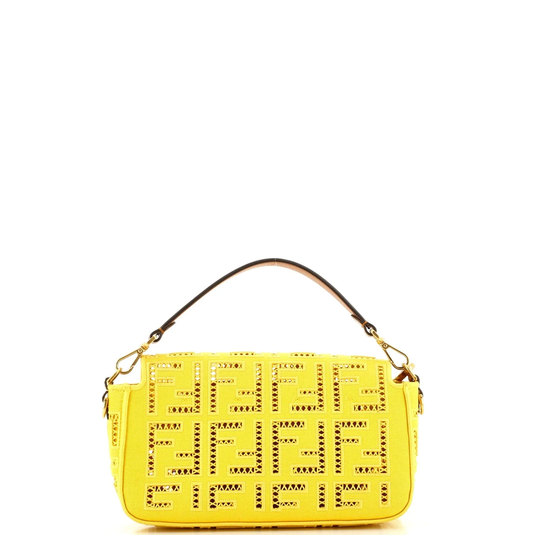 Baguette NM Bag FF Openwork Embroidered Canvas Medium