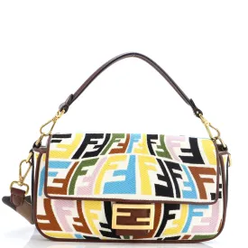 Baguette NM Bag Fish-Eye FF Embroidered Canvas Medium