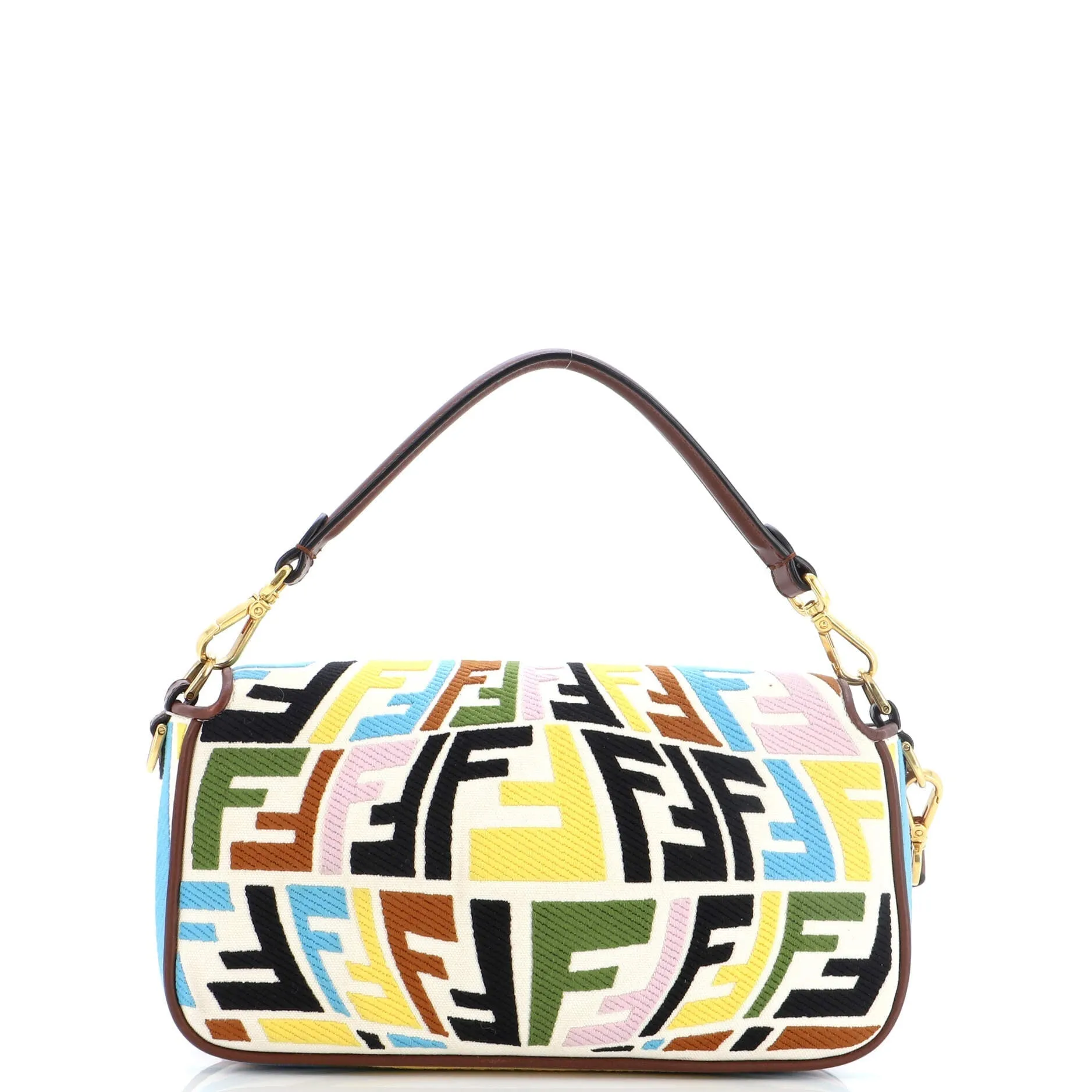 Baguette NM Bag Fish-Eye FF Embroidered Canvas Medium