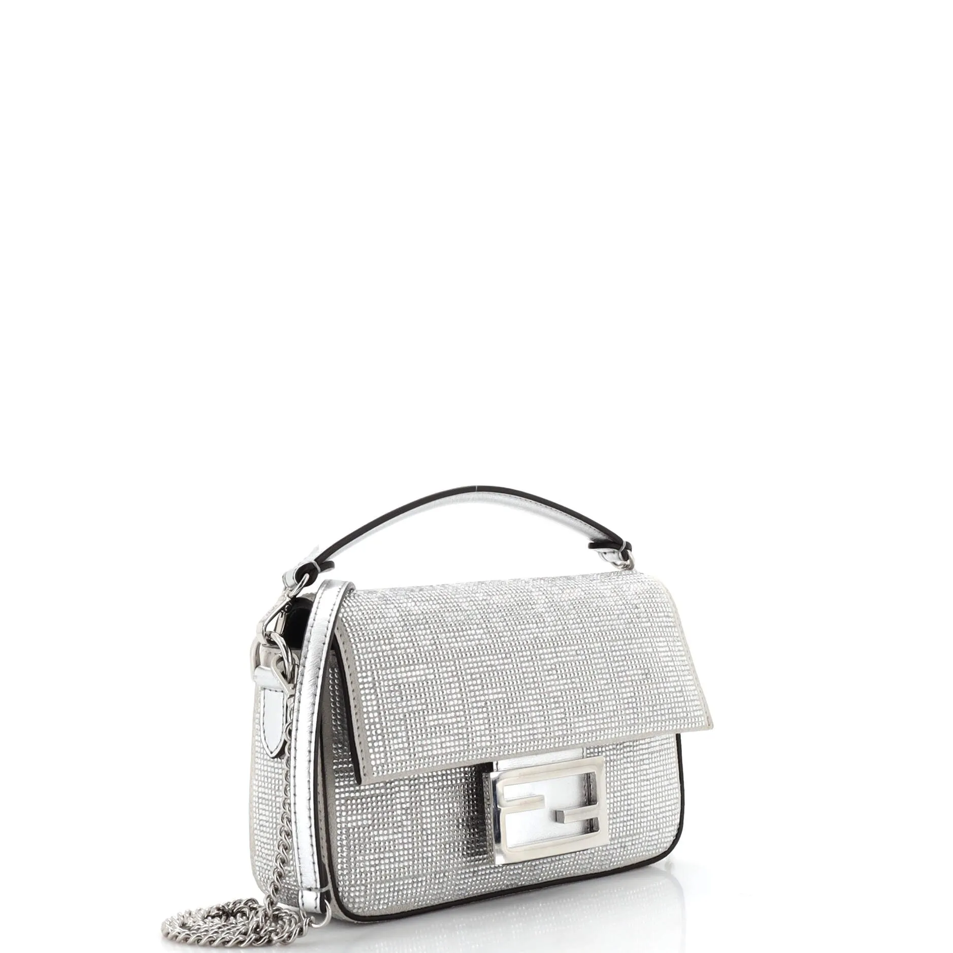 Baguette NM Bag Zucca Crystal Embellished Suede Mini
