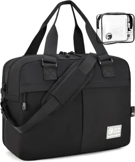 BAGZY Weekender Bags for Women Expandable 20L to 30L Lightweight Personal Item Travel Bag with Wet Pocket Gym Travel Duffel Bag Men for Overnight Hospital Carry on Bags for Airplanes Black