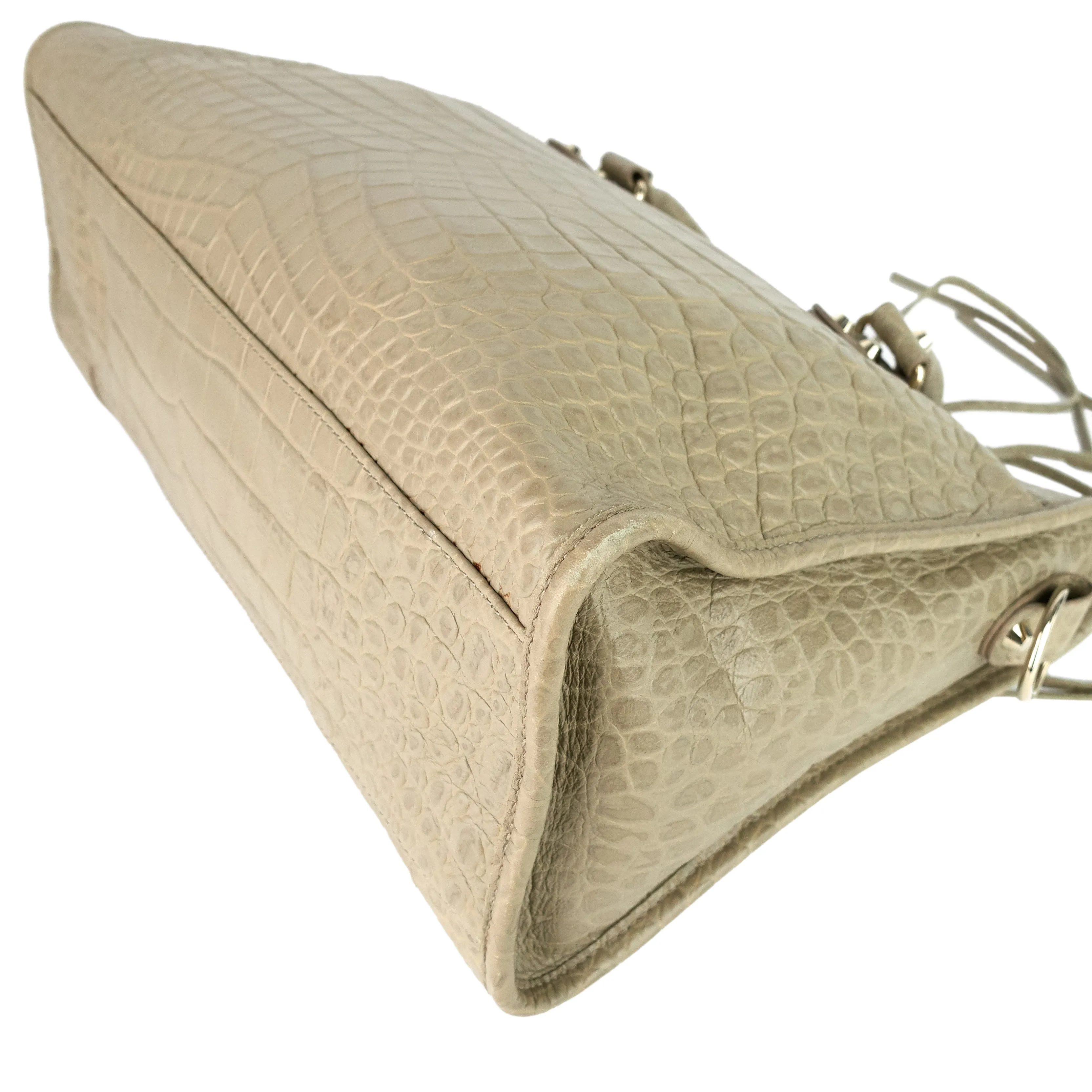 BALENCIAGA Classic City Croc-Embossed Agneau Leather Bag