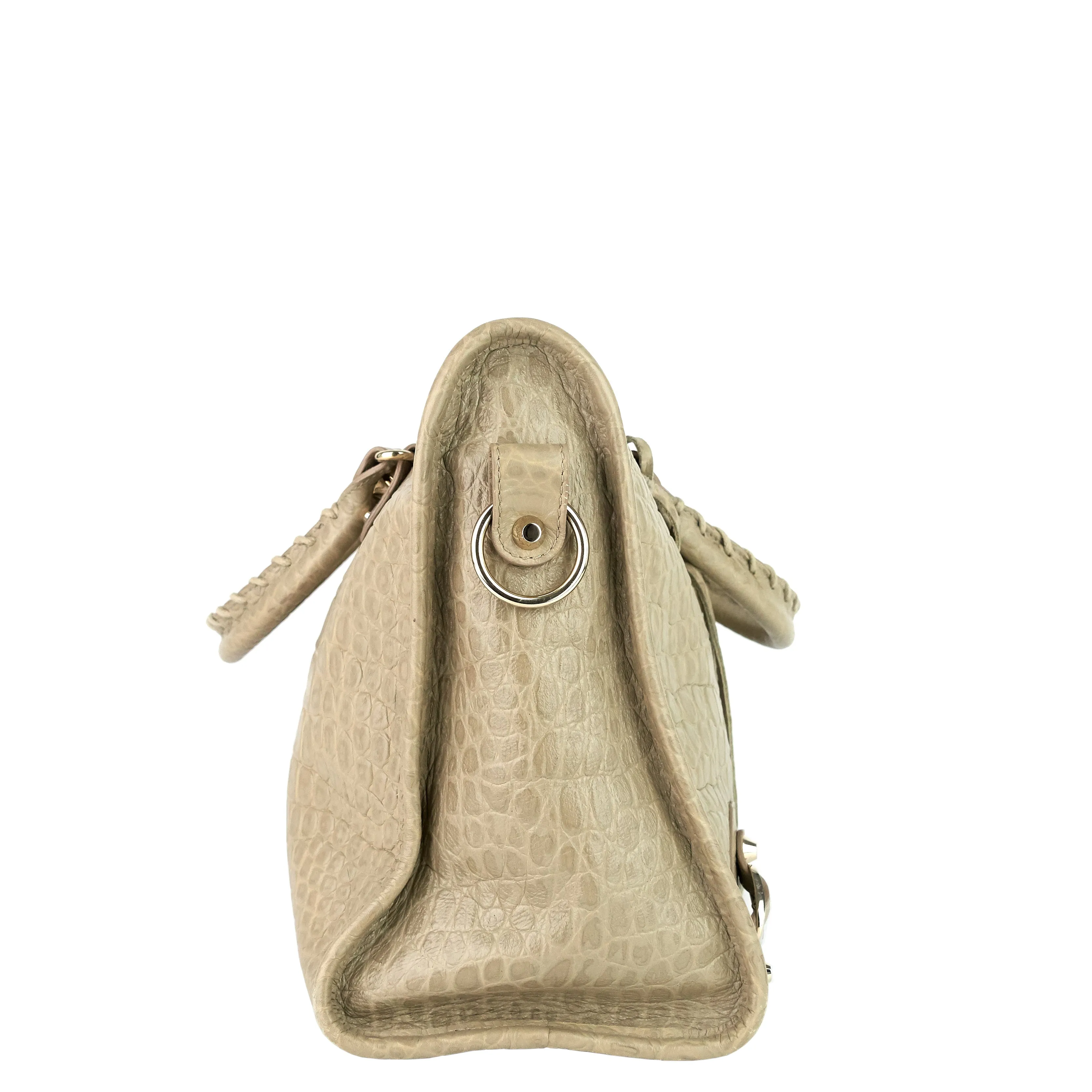 BALENCIAGA Classic City Croc-Embossed Agneau Leather Bag