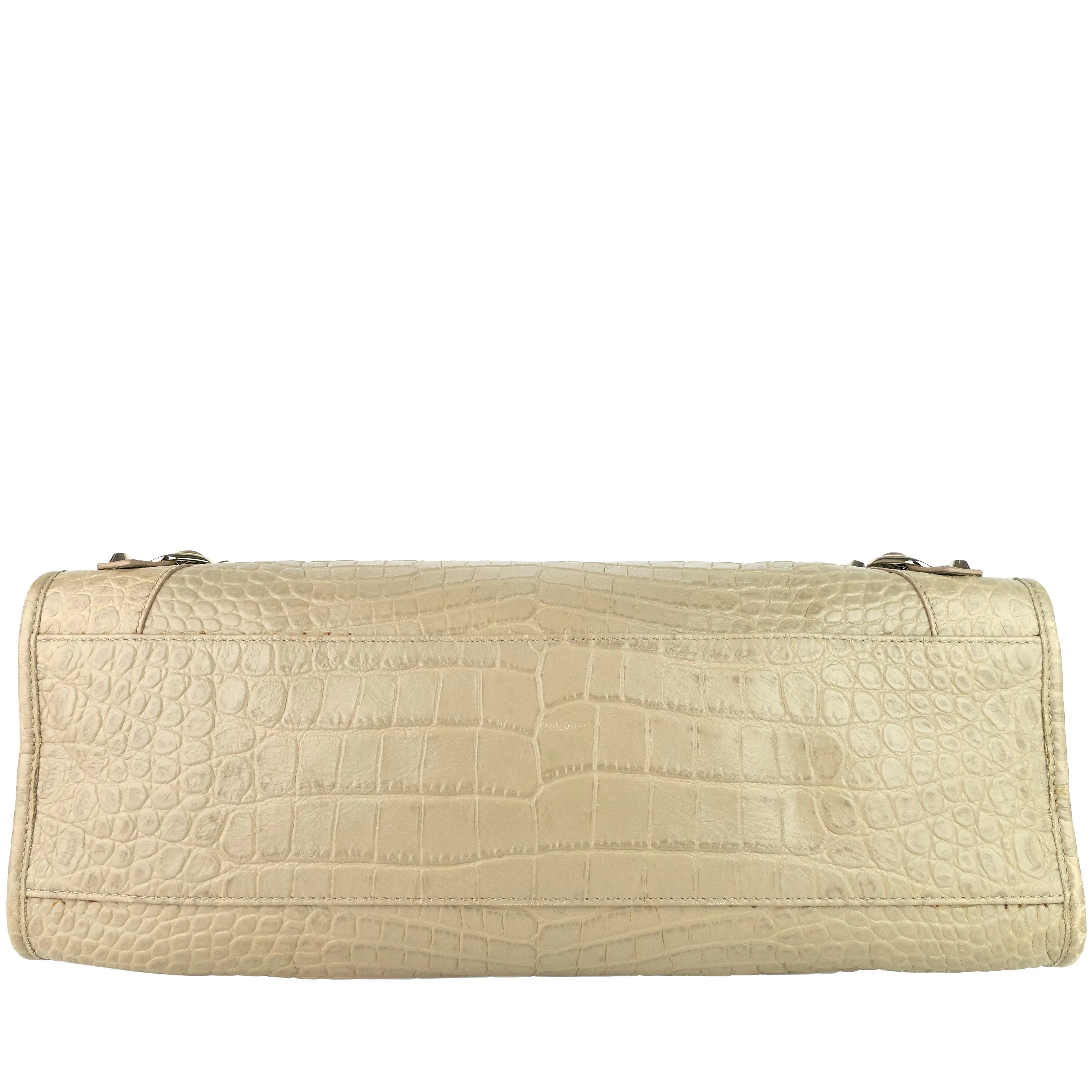 BALENCIAGA Classic City Croc-Embossed Agneau Leather Bag