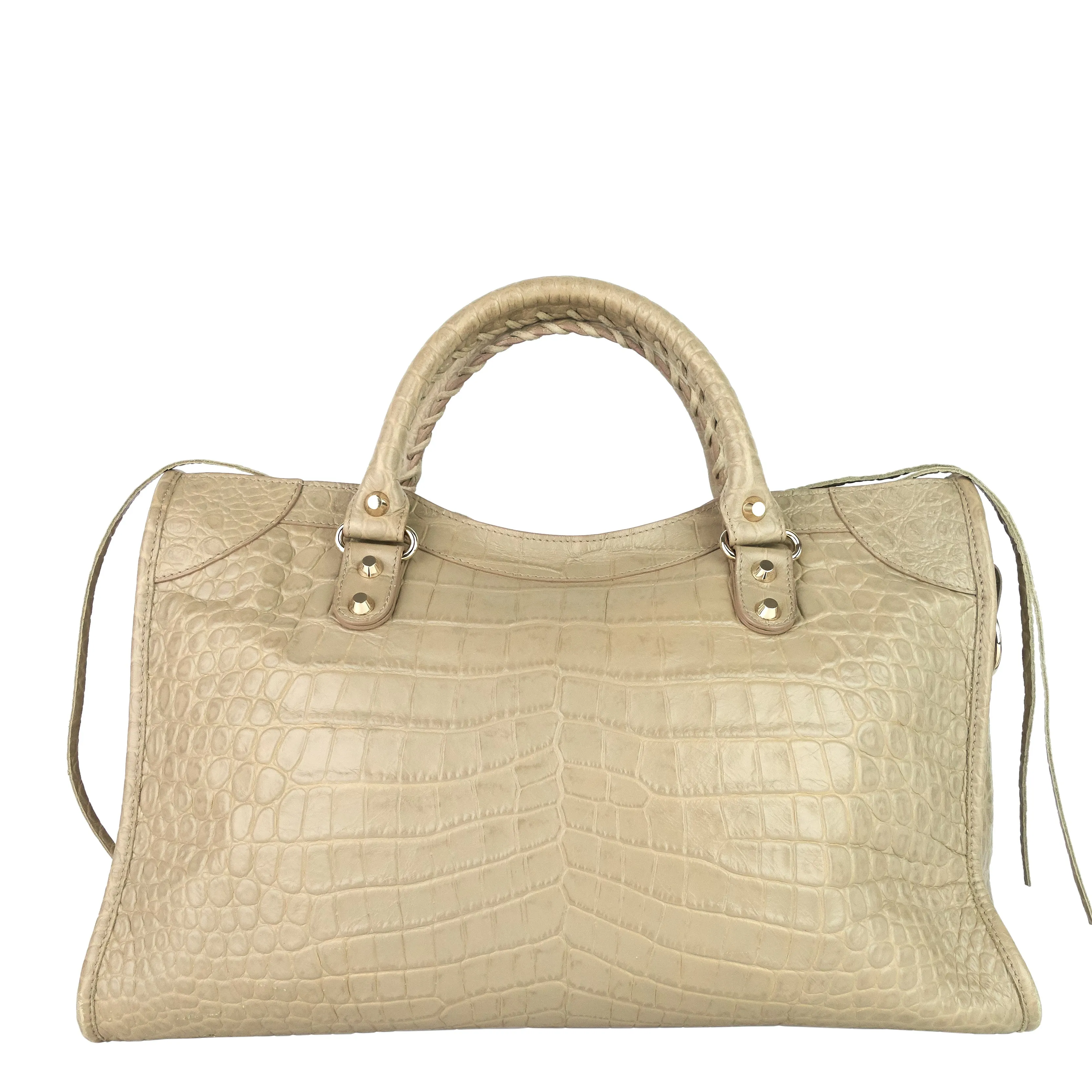 BALENCIAGA Classic City Croc-Embossed Agneau Leather Bag