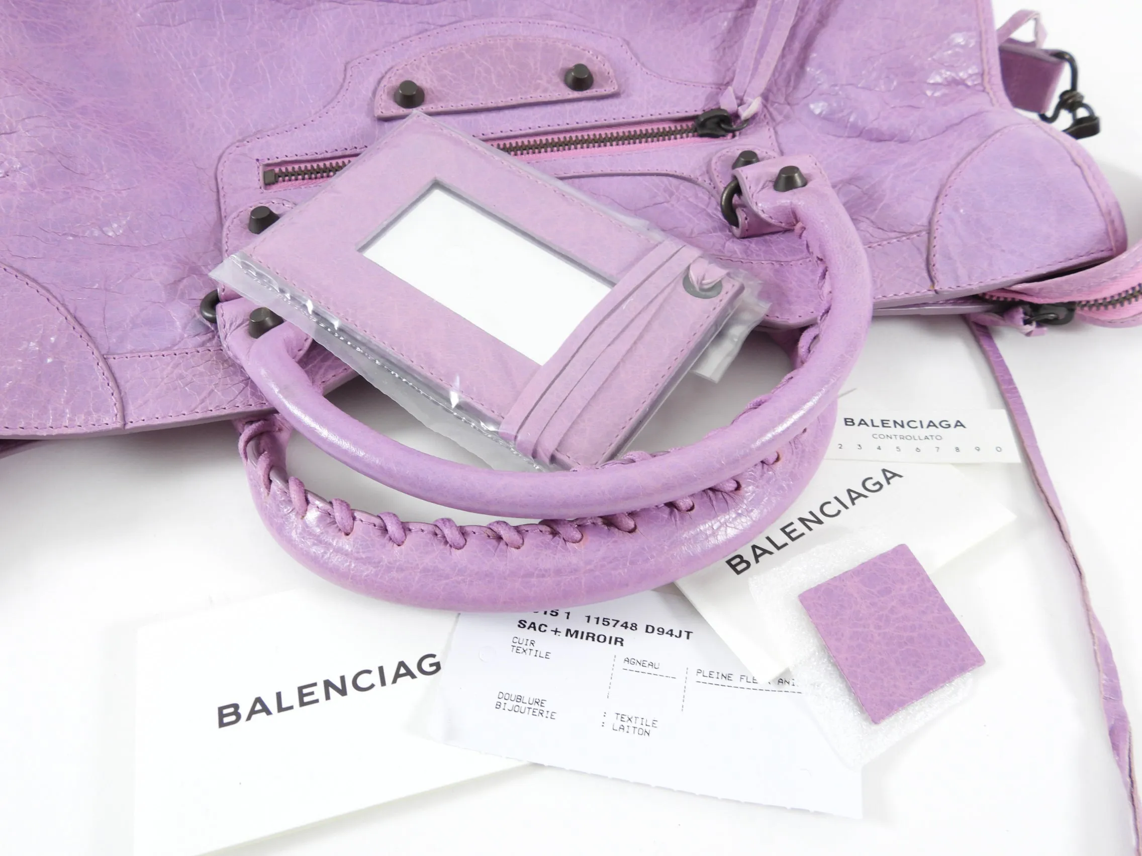 Balenciaga Classic City Medium Lambskin Lilac Purple Bag