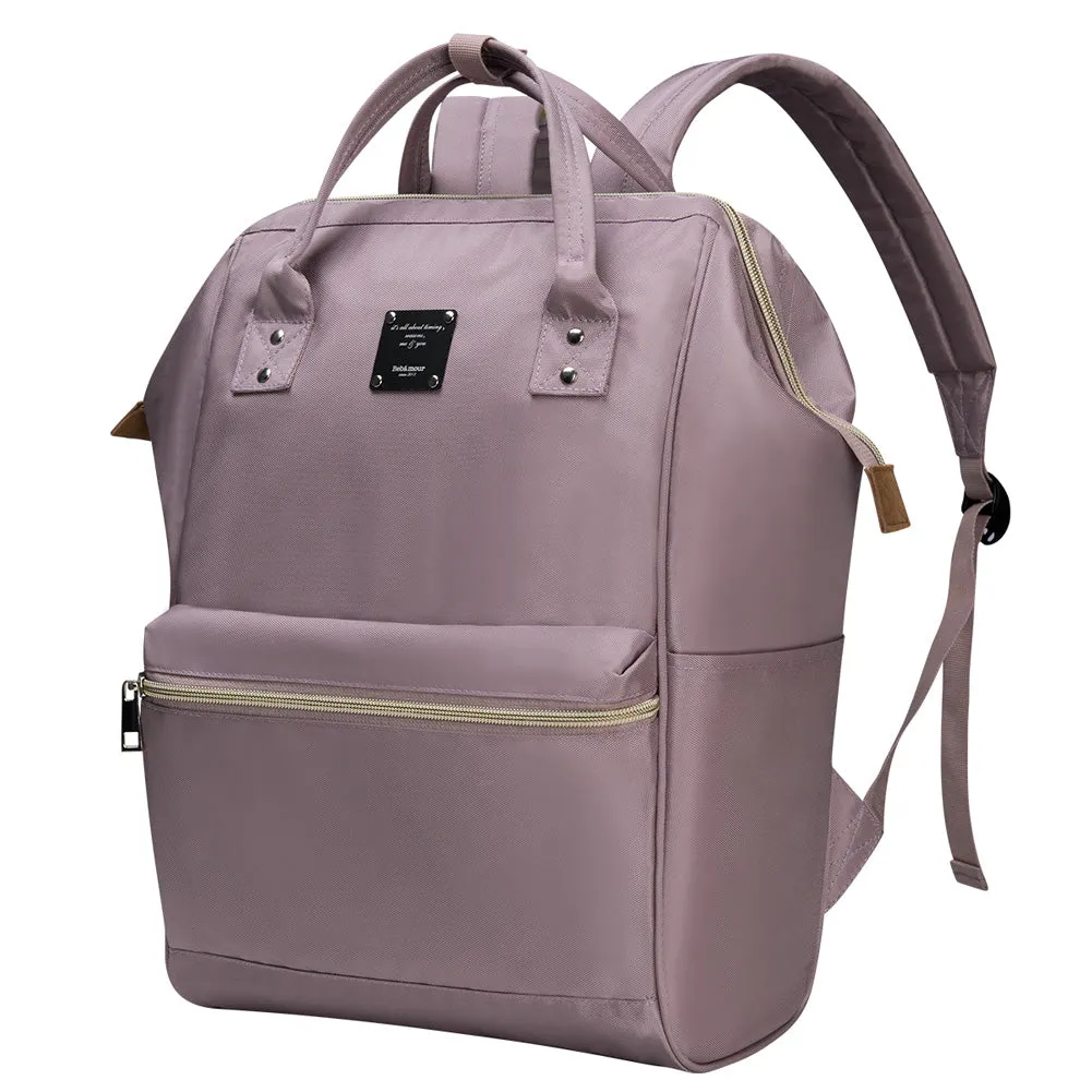 Bebamour Casual College Backpack Lightweight Travel Wide Open Back to School Backpack for Women&Men