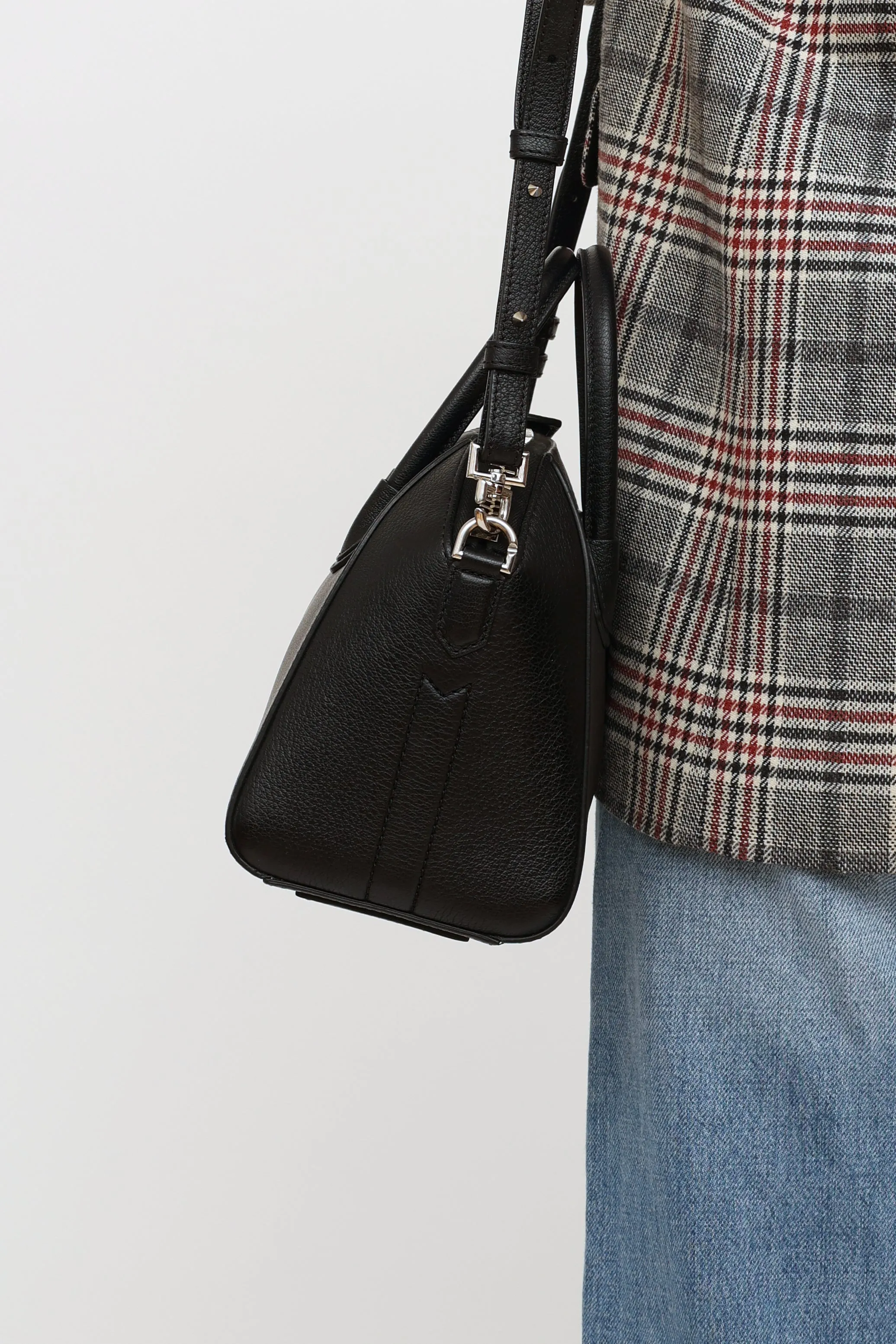 Black Goatskin Mini Antigona Bag