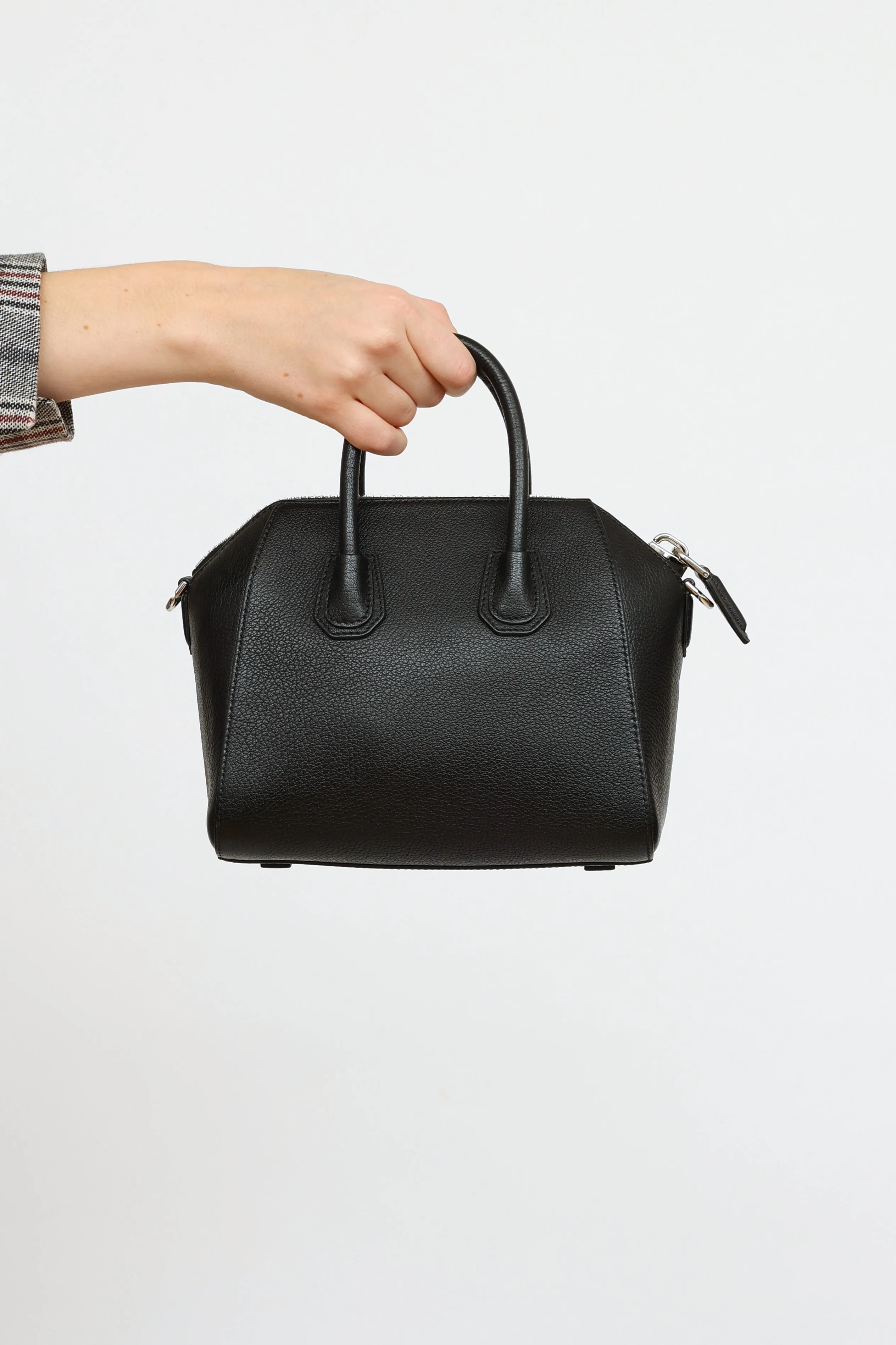 Black Goatskin Mini Antigona Bag