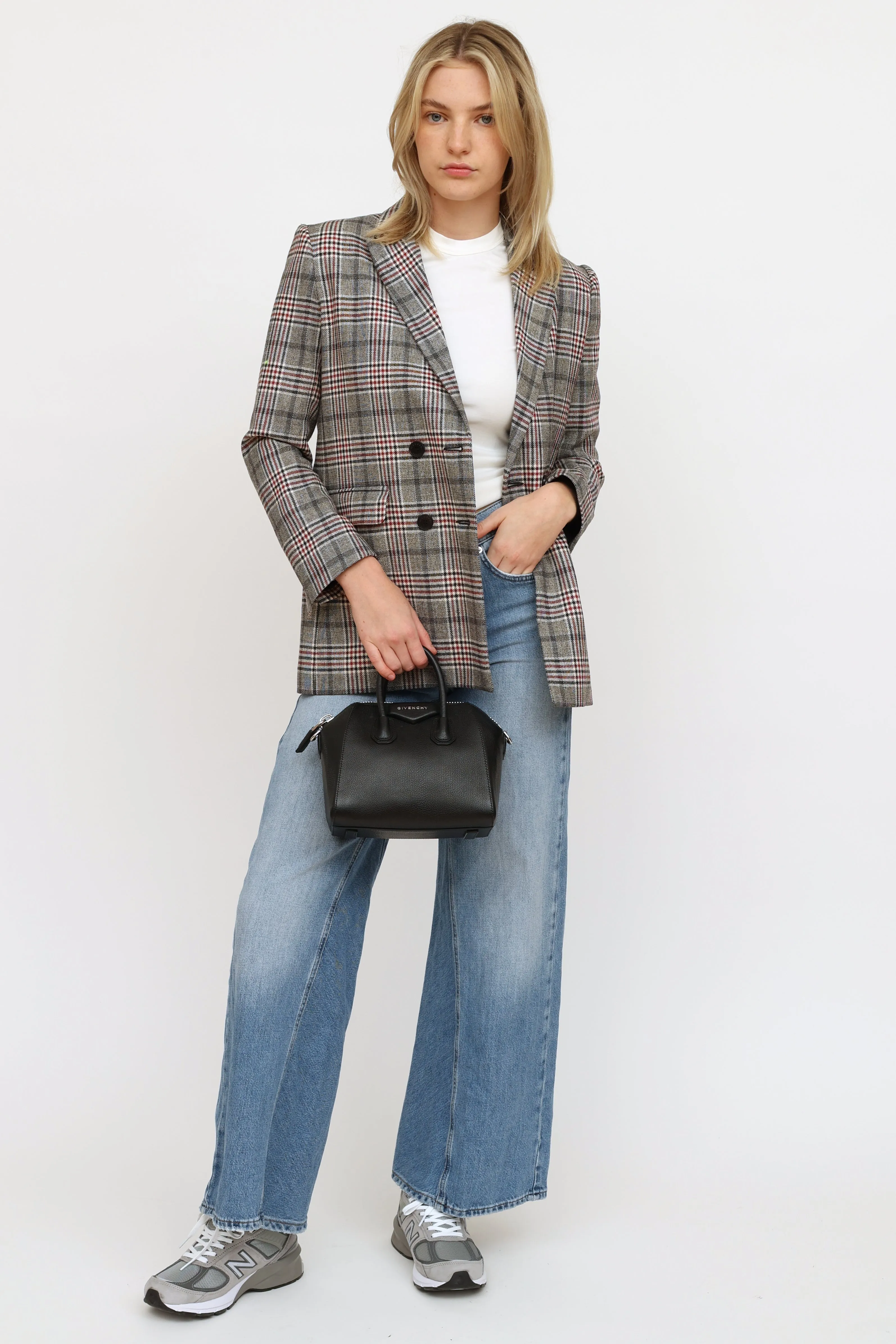 Black Goatskin Mini Antigona Bag