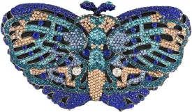 Boutique De FGG Butterfly Clutch Minaudiere Bag Women Rhinestone Evening Handbags Bridal Wedding Crystal Clutch Purse,Mini