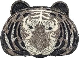 Boutique De FGG Tiger Clutch Purse for Women Animal Crystal Evening Bag Formal Party Rhinestone Handbag Prom Clutch Bag,Mini