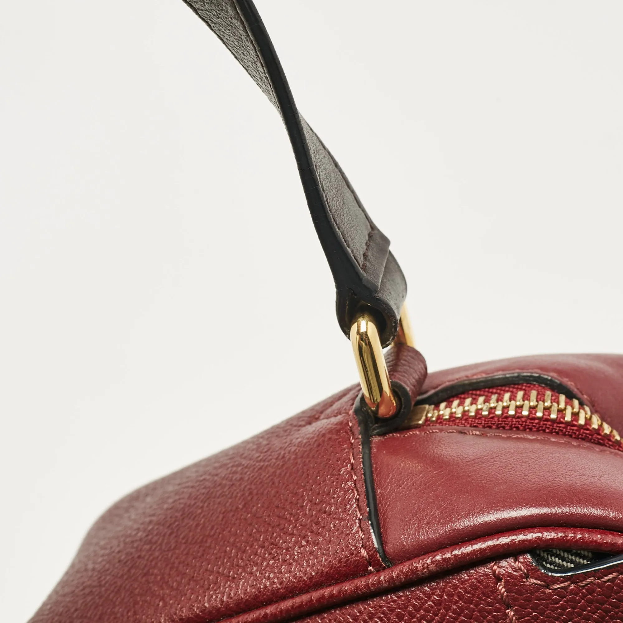 Burberry Burgundy Leather  Small Medley Buckle Crossbody Bag