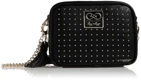 Chelsea   Cole for Itzy Ritzy Crossbody Diaper Bag - Includes 6 Pockets, Changing Pad & Tassel; Black with Sweetheart Print