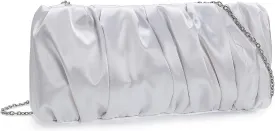 Classy Evening Bags Pleated Satin Clutch Formal Dressy Purses Wedding/Prom/Party Handbag for Women