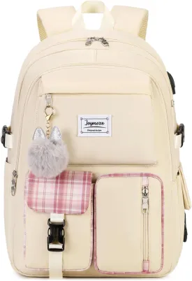 Cute Backpack for Girl Teenager Daily Backpack Women Backpack Purse Ivory