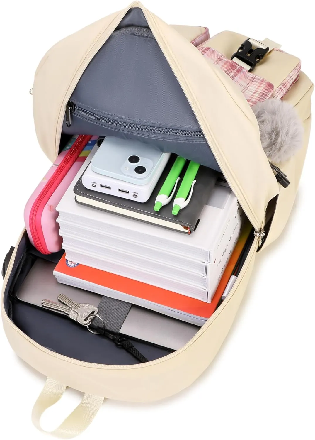 Cute Backpack for Girl Teenager Daily Backpack Women Backpack Purse Ivory