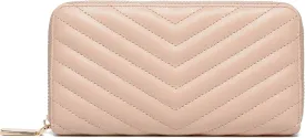 Daisy Rose Womens Zip-Around Wallet & Phone Clutch with RFID Blocking, PU Vegan Leather (Beige)