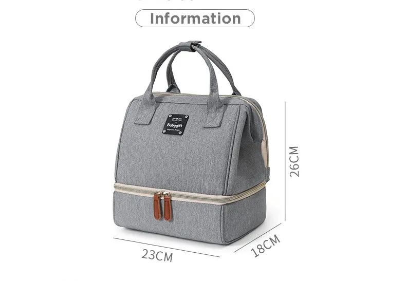 Diaper Bags Mommy Bag Lunch Bag Double Layer Dry Wet Separation Breast Milk Storage Bag Large Capacity