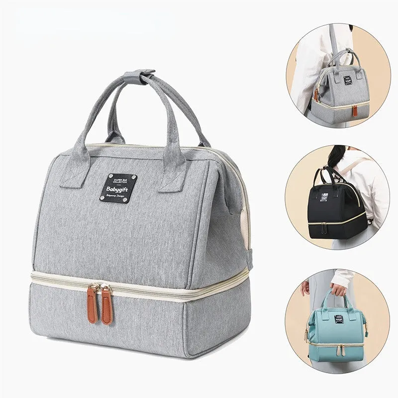 Diaper Bags Mommy Bag Lunch Bag Double Layer Dry Wet Separation Breast Milk Storage Bag Large Capacity