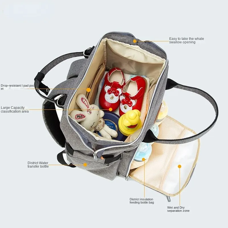 Diaper Bags Mommy Bag Multi-Functional Waterproof Large Capacity Four-Piece Set