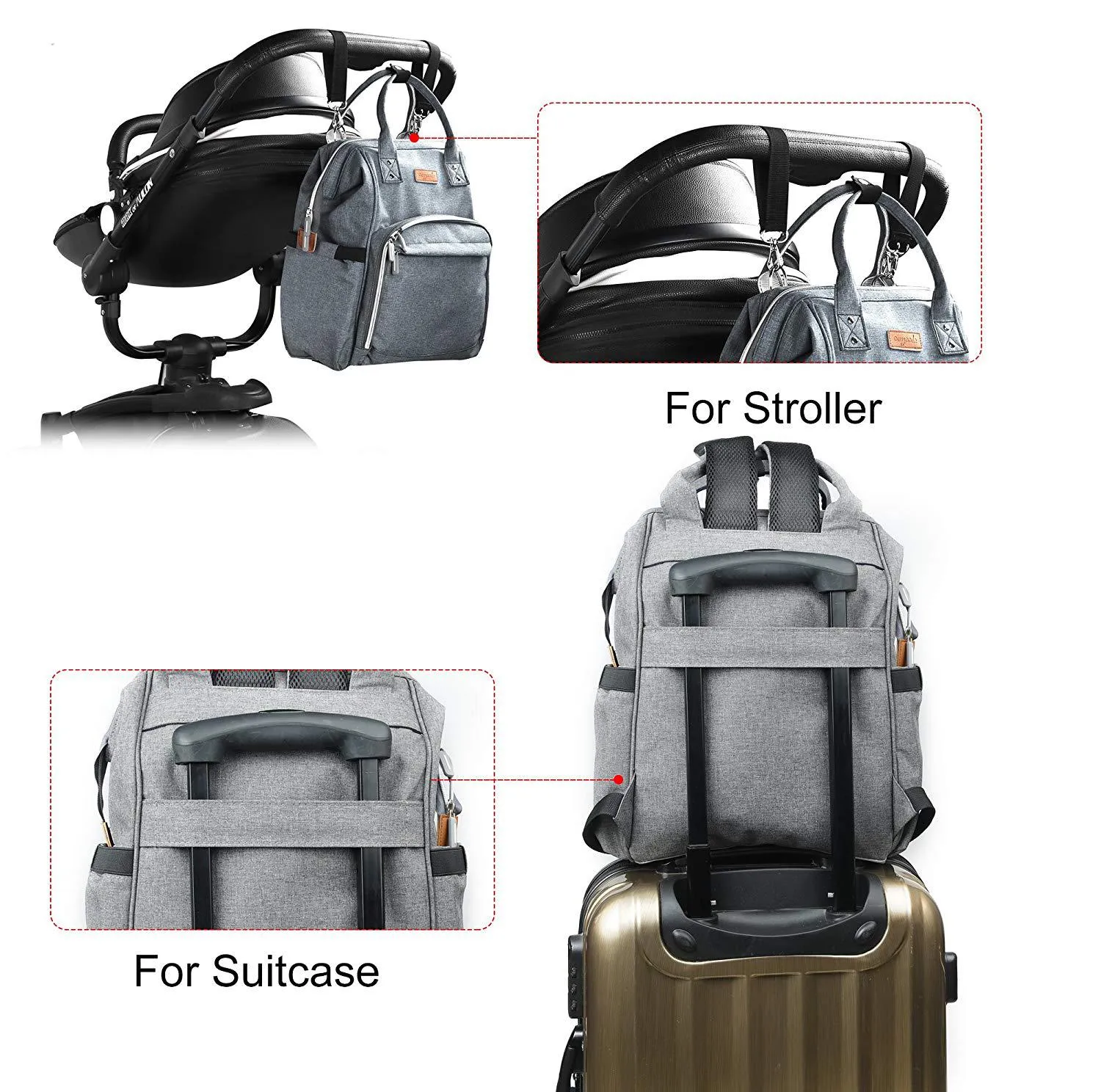 Diaper Bags Mommy Bag Multi-Functional Waterproof Large Capacity Four-Piece Set