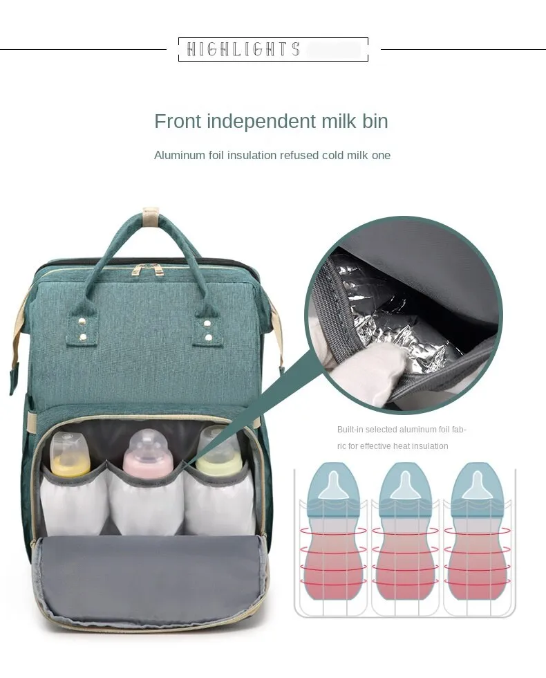 Diaper Bags Mommy Bag Portable Folding Baby Bed Multifunctional Large Capacity out