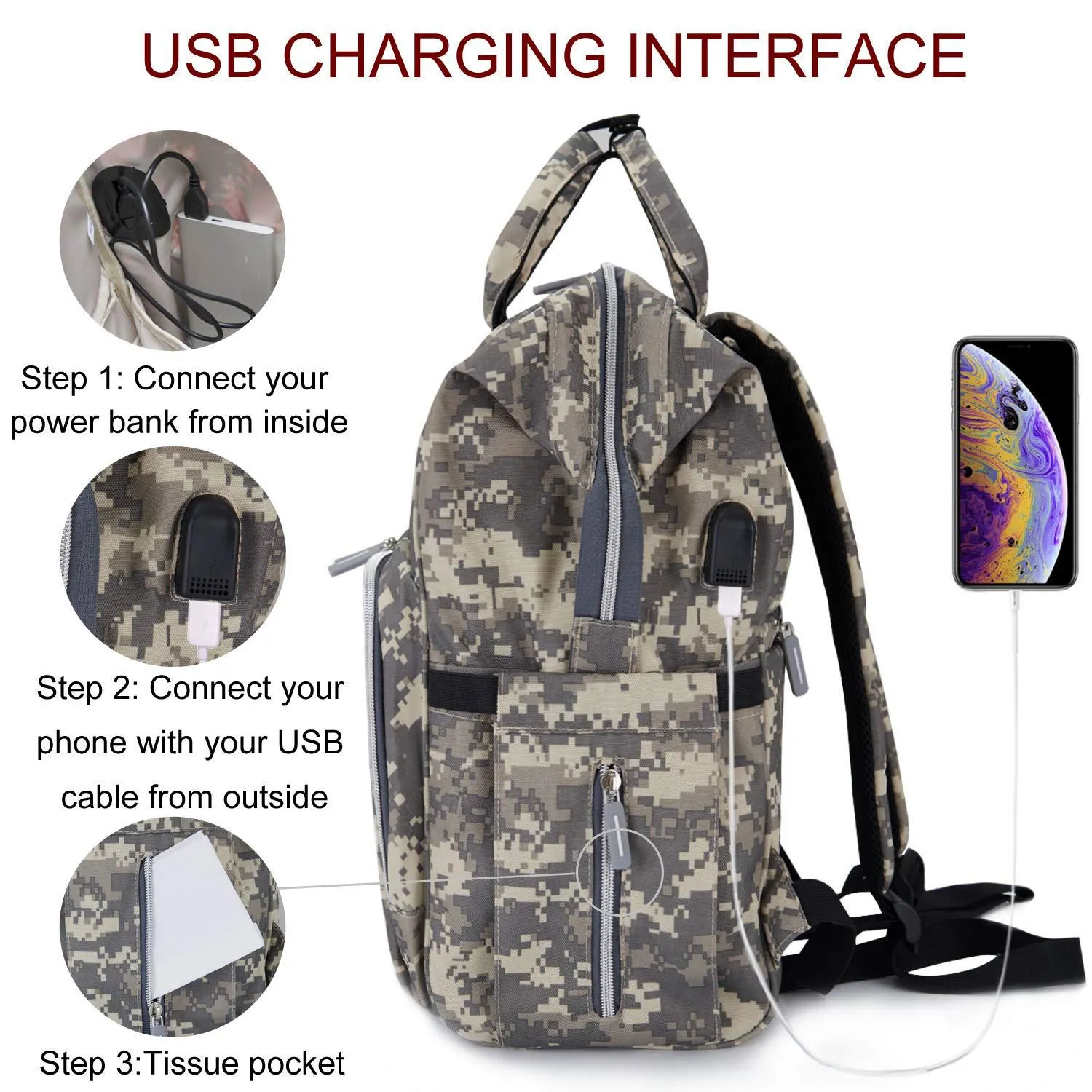 Diaper Bags Mommy Bag Two-Shoulder Maternal Child Outing Multi-Functional Large-Capacity Backpack