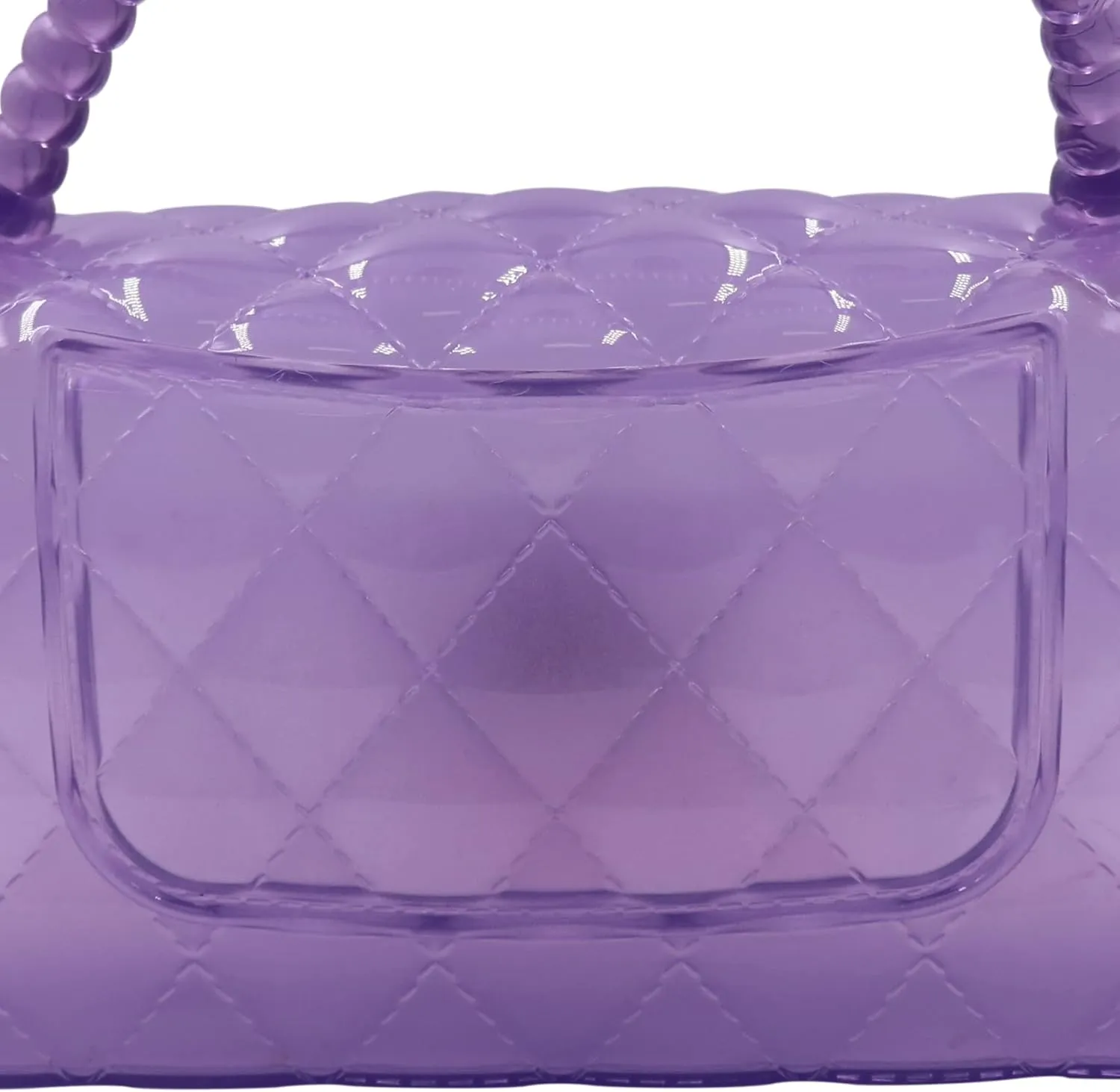 Fashion Candy Color Jelly Crossbody Bag for Women Girls Transparent Satchel Shoulder Handbag with Beaded Top Handle