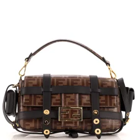 FENDI Baguette Cage Bag Zucca Coated Canvas and Leather Medium