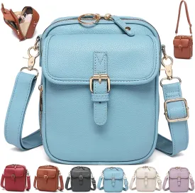 Forcipower Crossbody Leather Bag, Urvashi Crossbody Bag, Vintage Anti Theft Messenger Shoulder Bag, Built in Wallet