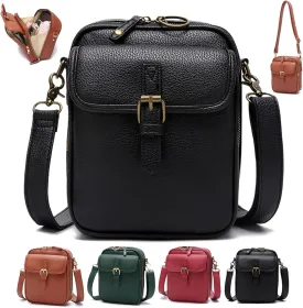 Forcipower Crossbody Leather Bag, Urvashi Crossbody Bag, Vintage Anti Theft Messenger Shoulder Bag, Built in Wallet