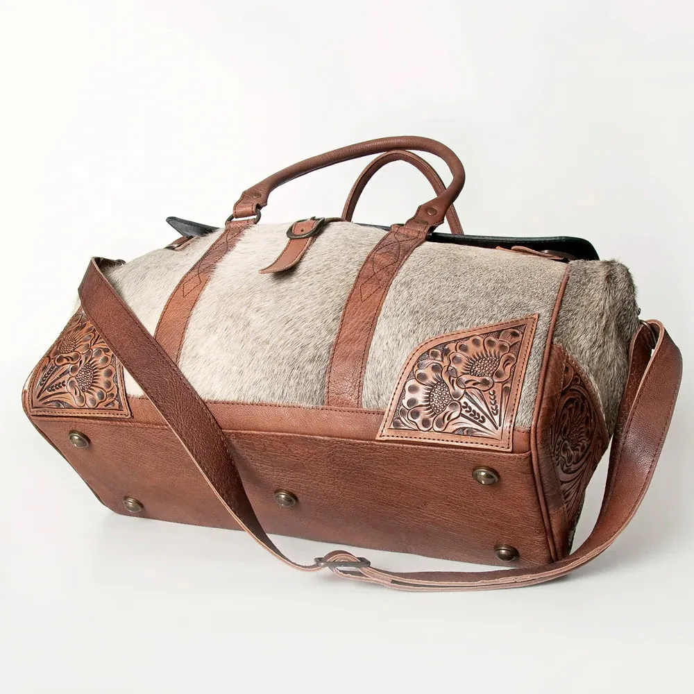 Four Sixes Western Leather Weekender Duffel Bag