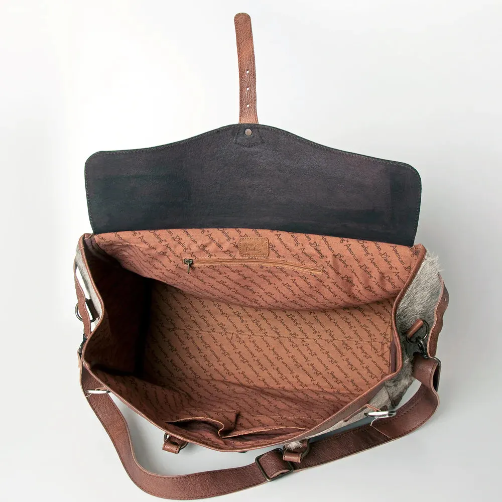Four Sixes Western Leather Weekender Duffel Bag