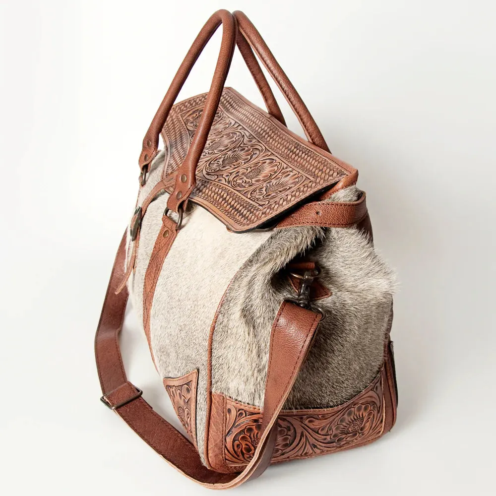 Four Sixes Western Leather Weekender Duffel Bag