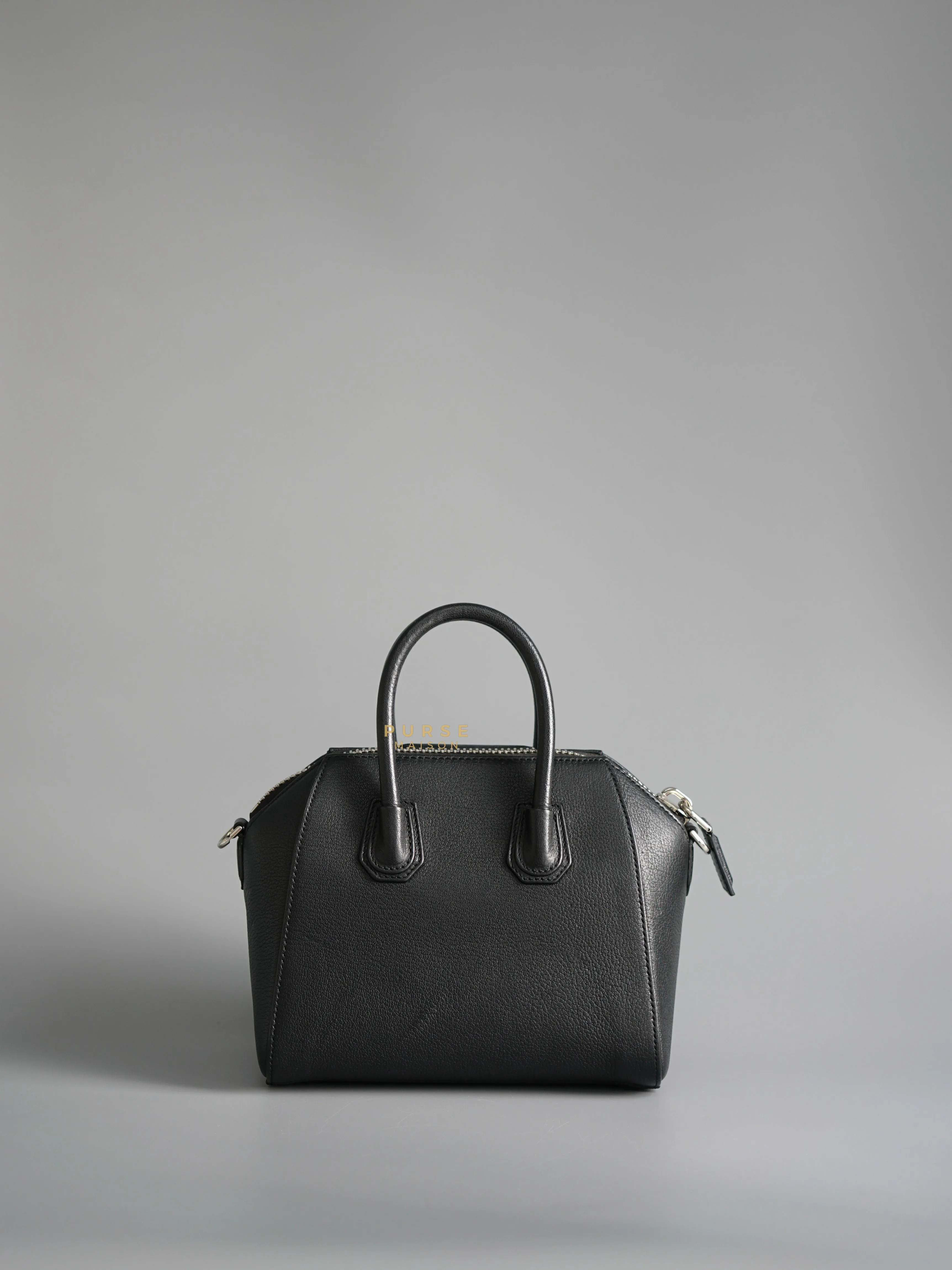 Givenchy Antigona Mini Black Goatskin Canvas Bag