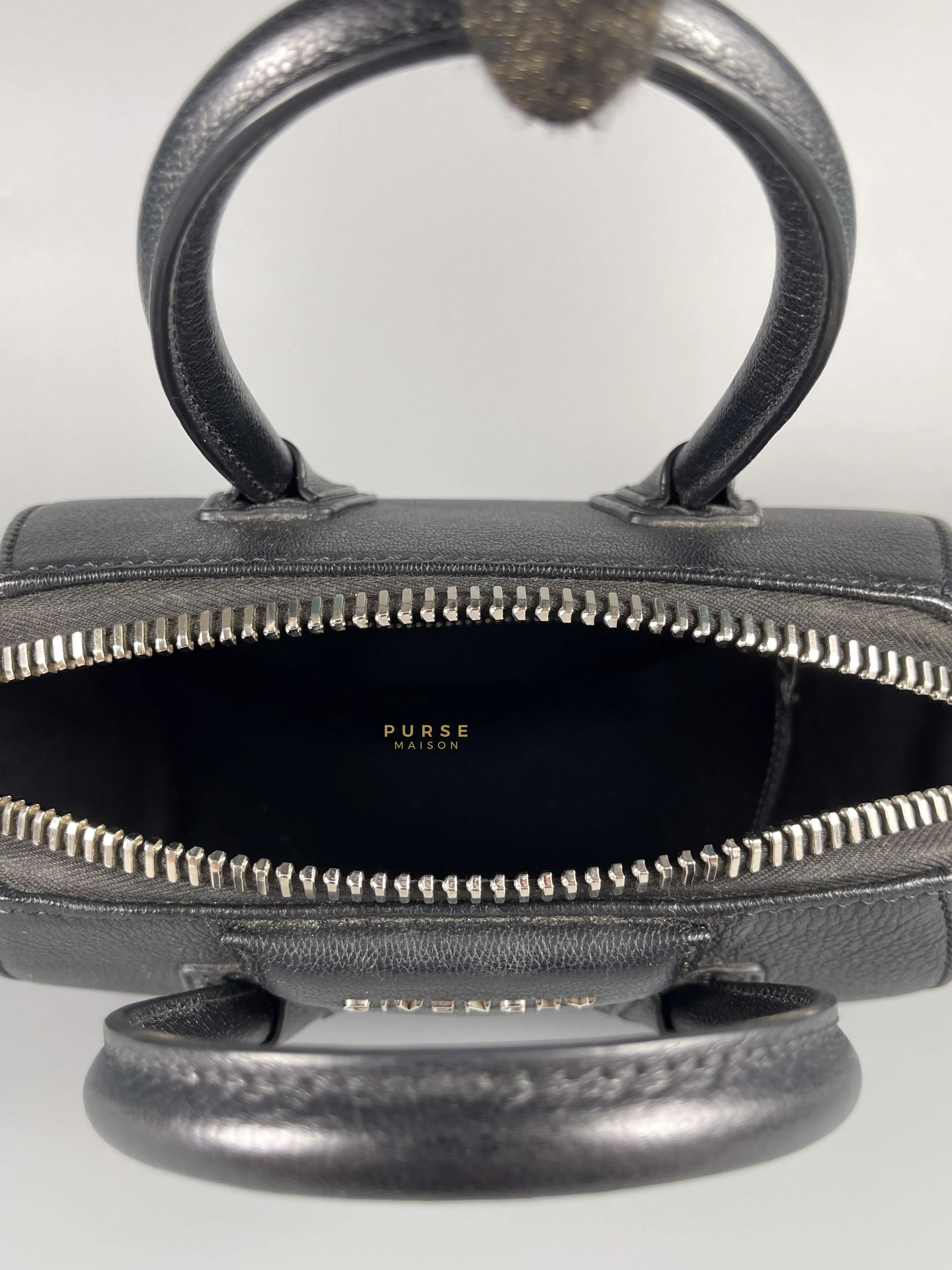 Givenchy Antigona Mini Black Goatskin Canvas Bag