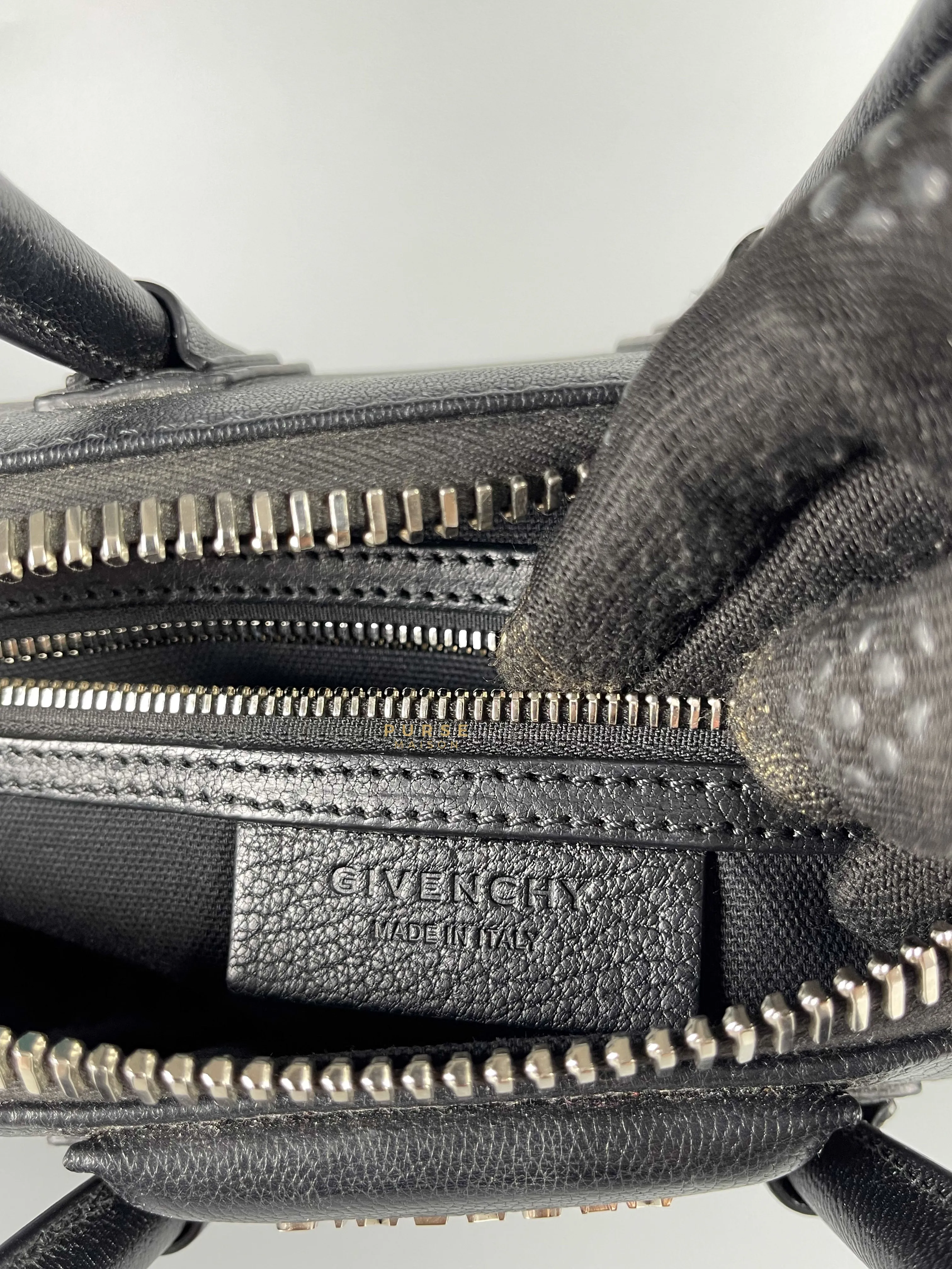 Givenchy Antigona Mini Black Goatskin Canvas Bag