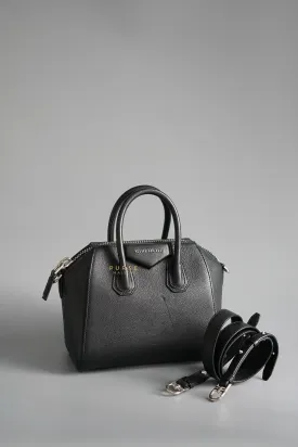 Givenchy Antigona Mini Black Goatskin Canvas Bag