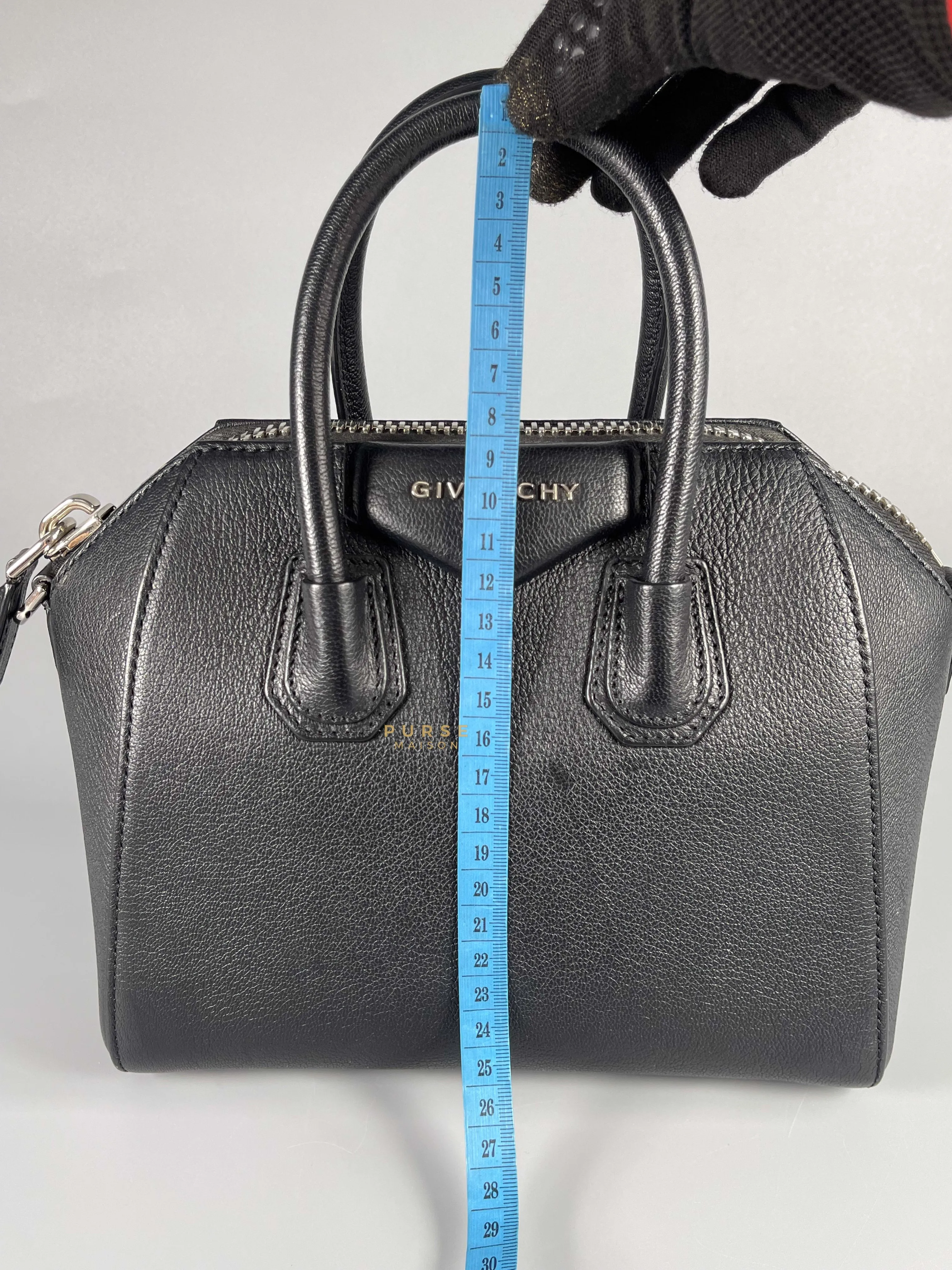 Givenchy Antigona Mini Black Goatskin Canvas Bag