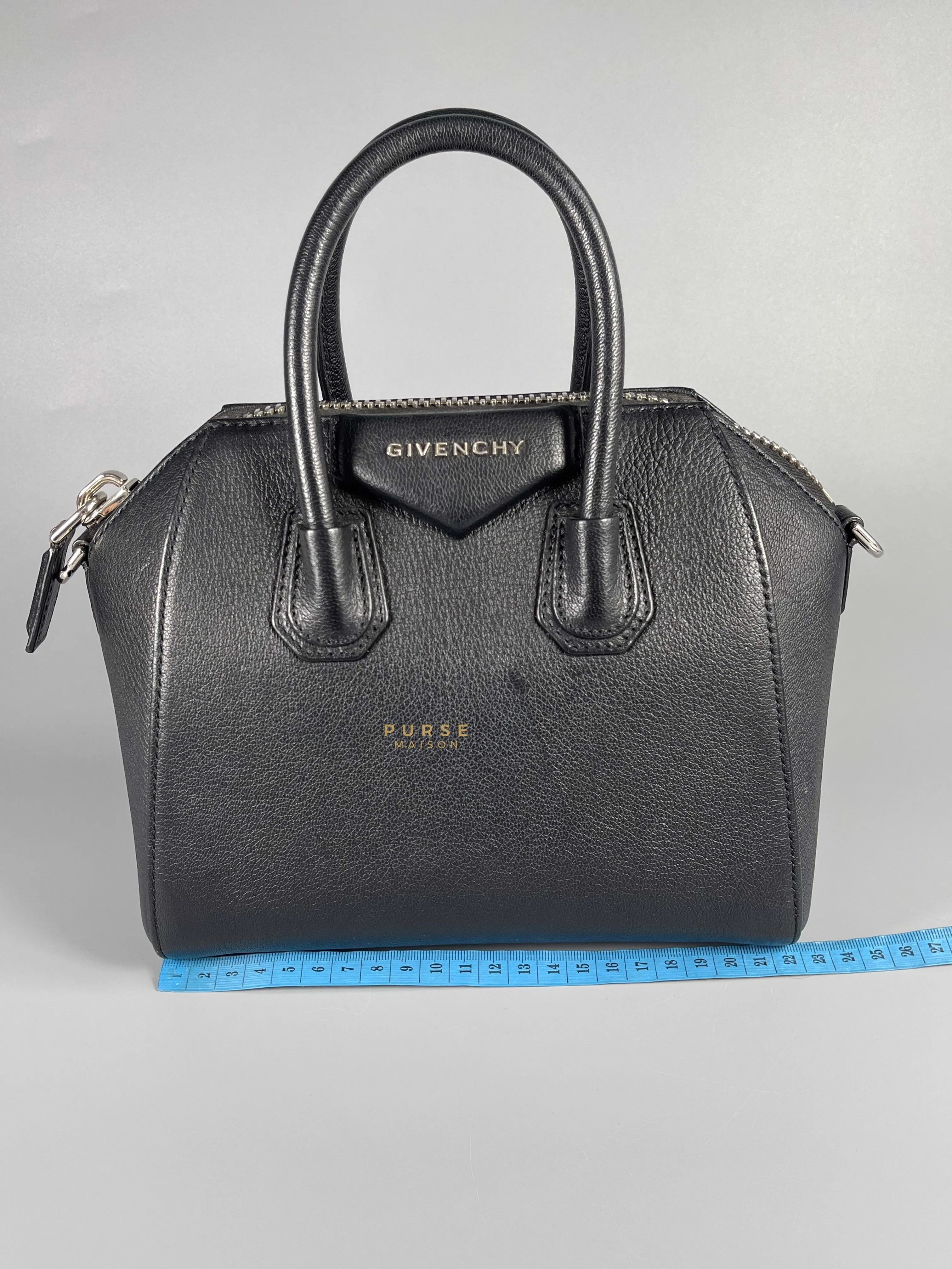 Givenchy Antigona Mini Black Goatskin Canvas Bag