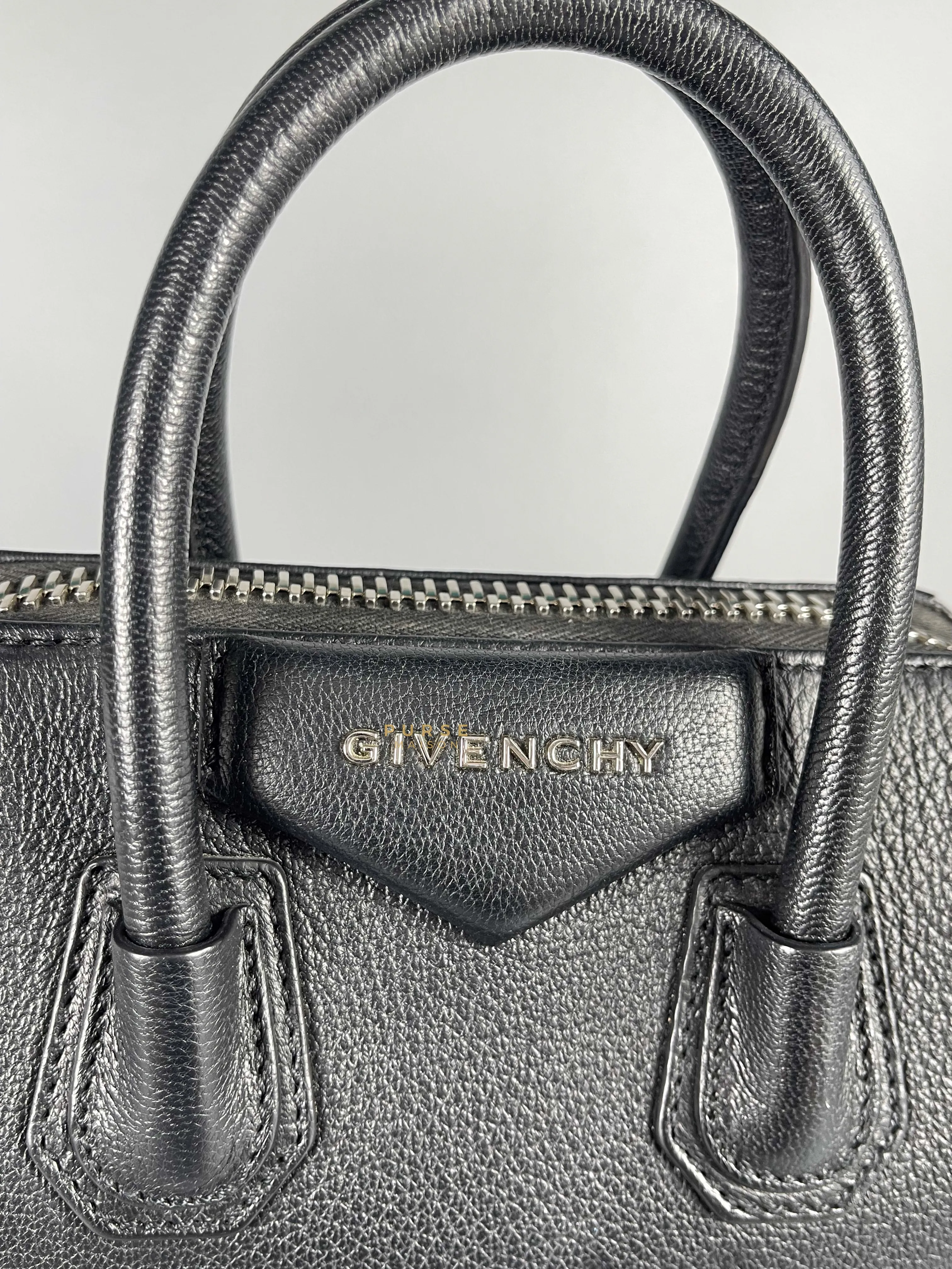 Givenchy Antigona Mini Black Goatskin Canvas Bag