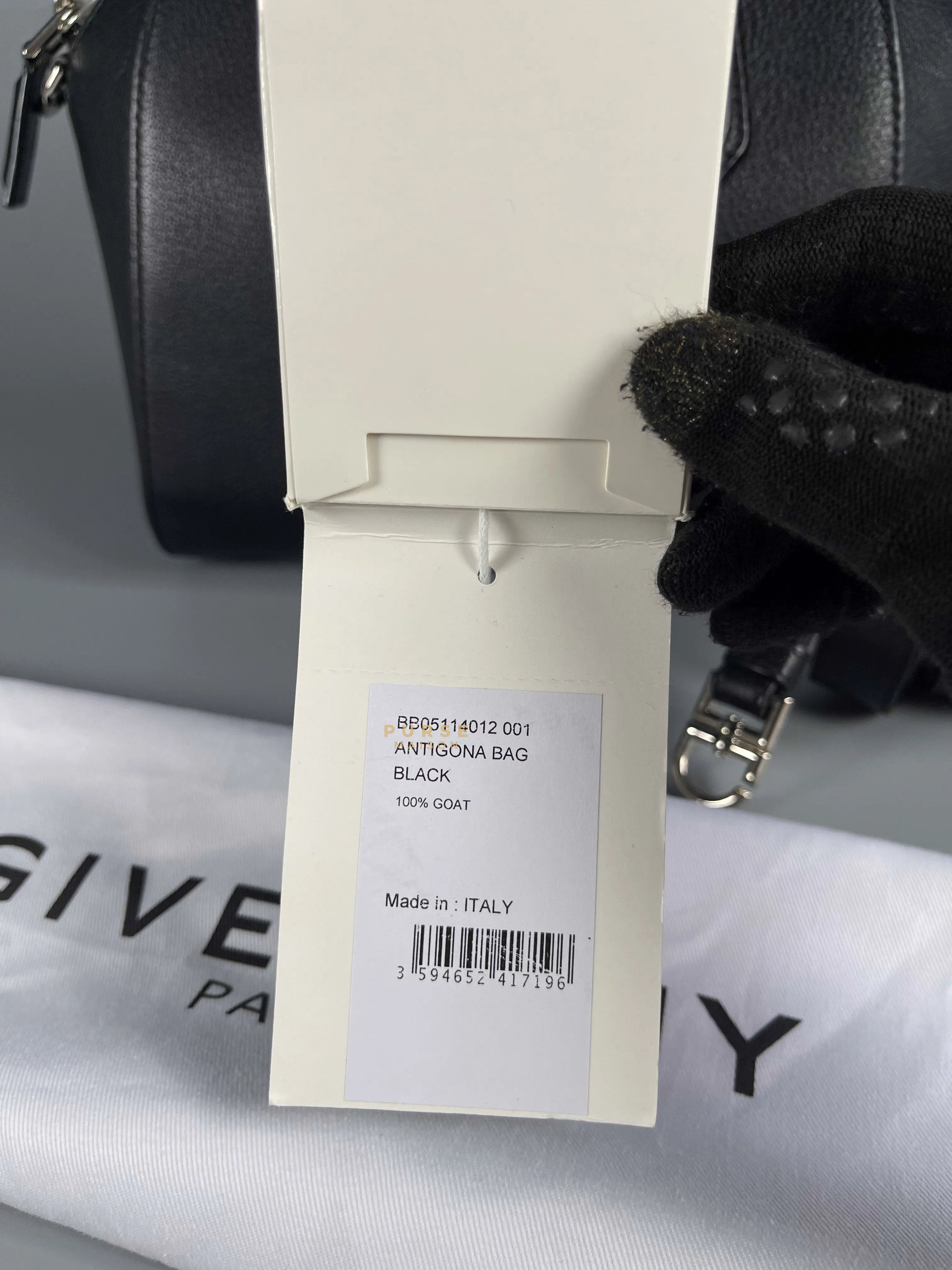 Givenchy Antigona Mini Black Goatskin Canvas Bag