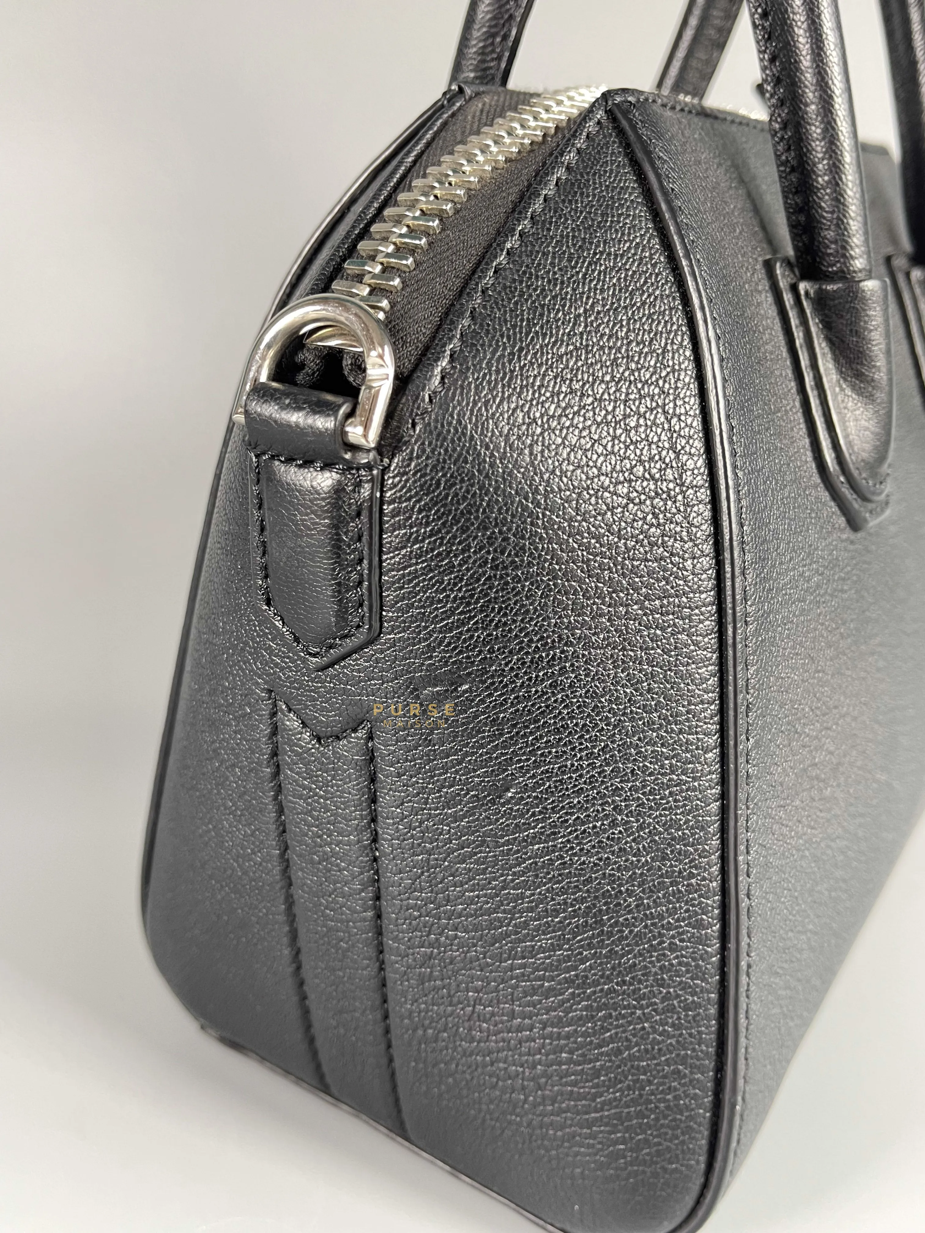 Givenchy Antigona Mini Black Goatskin Canvas Bag